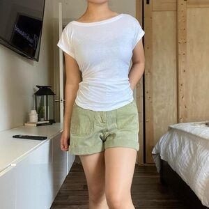 Zara High Waisted Paper Bag Shorts